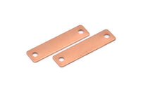 Copper Necklace Charm, 12 Raw Copper Stamping Blanks  (10x40x0.80mm)  D0517