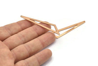 Open Triangle Charm, 2 Rose Gold Plated Brass Triangle Charms with 1 Hole (59x47x18x0.80mm) Bs 1291 Q0067