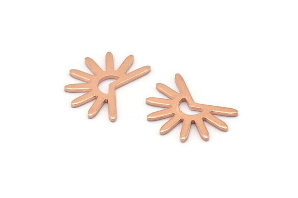 Copper Sun Blank, 24 Raw Copper Sun Blanks, Copper Findings (11x15x0.80mm) M02362