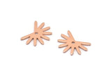 Copper Sun Charm, 24 Raw Copper Sun Charms With 1 Hole, Copper Findings (11x15x0.80mm) M02360