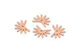 Copper Sun Charm, 24 Raw Copper Sun Charms With 1 Hole, Copper Findings (11x15x0.80mm) M02360