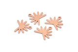 Copper Sun Charm, 24 Raw Copper Sun Charms With 1 Loop, Copper Findings (13x15x0.80mm) M02361