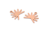 Copper Sun Charm, 24 Raw Copper Sun Charms With 1 Loop, Copper Findings (13x15x0.80mm) M02361