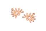 Copper Sun Charm, 24 Raw Copper Sun Charms With 2 Loops, Copper Findings (13x15x0.80mm) M02366