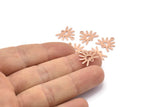 Copper Sun Charm, 24 Raw Copper Sun Charms With 2 Loops, Copper Findings (13x15x0.80mm) M02366