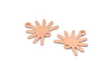 Copper Sun Charm, 24 Raw Copper Sun Charms With 2 Loops, Copper Findings (13x15x0.80mm) M02365