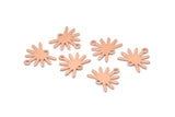 Copper Sun Charm, 24 Raw Copper Sun Charms With 2 Loops, Copper Findings (13x15x0.80mm) M02365