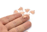 Copper Sun Charm, 24 Raw Copper Sun Charms With 2 Loops, Copper Findings (13x15x0.80mm) M02365