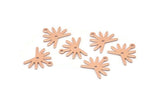 Copper Sun Charm, 24 Raw Copper Sun Charms With 1 Loop And 1 Hole, Copper Findings (13x15x0.80mm) M02364