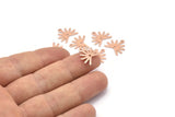 Copper Sun Charm, 24 Raw Copper Sun Charms With 1 Loop And 1 Hole, Copper Findings (13x15x0.80mm) M02364