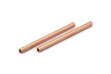 Copper Tube Beads - 12 Raw Copper Tube Beads (4x60mm Hole Size 3mm) D0476