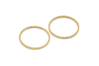 Brass Circle Connectors, 24 Raw Brass Textured Circle Connectors (20x0.8x1mm) BS 1749