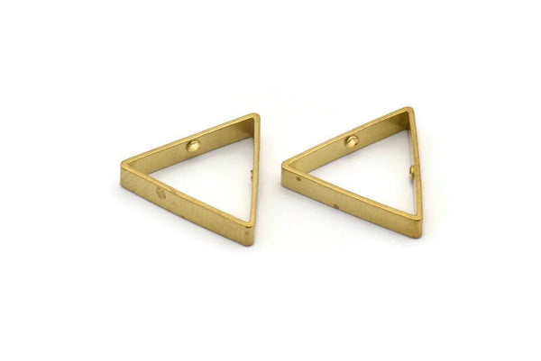 Brass Triangle Charm, 12 Raw Brass Triangles with 2 Holes (17x3x0.80mm) BS 1744
