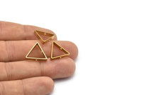 Brass Triangle Charm, 12 Raw Brass Triangles with 2 Holes (17x3x0.80mm) BS 1744