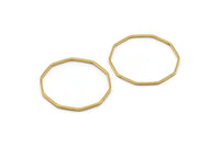 Brass Decagon Blank, 50 Raw Brass Decagon Charms, Pendants (25x1mm) BS 1775