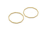 Brass Decagon Blank, 50 Raw Brass Decagon Charms, Pendants (25x1mm) BS 1775