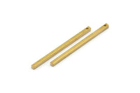 Tiny Necklace Bar, 24 Raw Brass Bar Connectors, Necklace, Earring, Bracelet Findings With 1 Hole (2x40mm) BS 1753