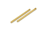 Tiny Necklace Bar, 24 Raw Brass Bar Connectors, Necklace, Earring, Bracelet Findings With 1 Hole (2x40mm) BS 1753