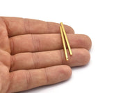 Tiny Necklace Bar, 24 Raw Brass Bar Connectors, Necklace, Earring, Bracelet Findings With 1 Hole (2x40mm) BS 1753