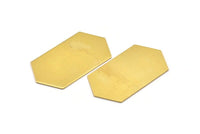 8 Raw Brass Hexagon Blanks (23x44.5x0.8mm) D0393