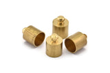 Brass Tassel Caps, 12 Raw Brass End Caps, Cord Tips For 8mm Cord (9x12mm) Cap 3d D0405