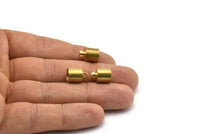 Brass Tassel Caps, 12 Raw Brass End Caps, Cord Tips For 8mm Cord (9x12mm) Cap 3d D0405