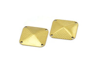 Raw Brass Pyramid, 20 Raw Brass Square Pyramid Charms, Findings  (16mm)   D0300