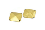 Raw Brass Pyramid, 20 Raw Brass Square Pyramid Charms, Findings  (16mm)   D0300