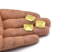 Raw Brass Pyramid, 20 Raw Brass Square Pyramid Charms, Findings  (16mm)   D0300