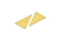 Brass Triangle Charm, 20 Raw Brass Triangle Charms With 3 Holes (25x16mm) D0305