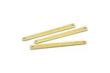 Brass Necklace Bar, 24 Textured Raw Brass Rectangle Charms With 2 Holes, Pendants, Findings (35x3x0.80mm) M02382