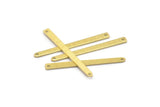 Brass Necklace Bar, 24 Textured Raw Brass Rectangle Charms With 2 Holes, Pendants, Findings (35x3x0.80mm) M02382