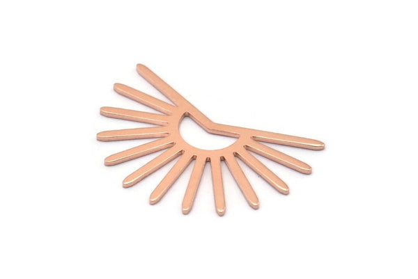 Copper Sun Blank, 8 Raw Copper Sun Blanks, Findings (20x30x0.80mm) M02369