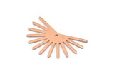 Copper Sun Charm, 8 Raw Copper Sun Charms With 1 Hole, Findings (20x30x0.80mm) M02368