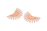 Copper Sun Charm, 8 Raw Copper Sun Charms With 1 Hole, Findings (20x30x0.80mm) M02368