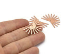 Copper Sun Charm, 8 Raw Copper Sun Charms With 1 Hole, Findings (20x30x0.80mm) M02368