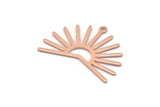 Copper Sun Charm, 8 Raw Copper Sun Charms With 1 Loop, Findings (21x30x0.80mm) M02370