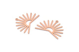 Copper Sun Charm, 8 Raw Copper Sun Charms With 1 Loop, Findings (21x30x0.80mm) M02370