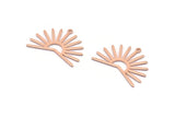 Copper Sun Charm, 8 Raw Copper Sun Charms With 1 Loop, Findings (21x30x0.80mm) M02370