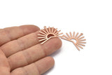 Copper Sun Charm, 8 Raw Copper Sun Charms With 1 Loop, Findings (21x30x0.80mm) M02370