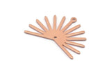 Copper Sun Charm, 8 Raw Copper Sun Charms With 1 Loop And 1 Hole, Findings (21x30x0.80mm) M02373