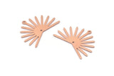 Copper Sun Charm, 8 Raw Copper Sun Charms With 1 Loop And 1 Hole, Findings (21x30x0.80mm) M02373