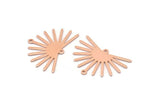 Copper Sun Charm, 8 Raw Copper Sun Charms With 2 Loops, Findings (21x30x0.80mm) M02374