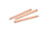 Copper Necklace Bar, 24 Raw Copper Rectangle Charms With 1 Hole, Pendants, Findings (35x3x0.80mm) M02384