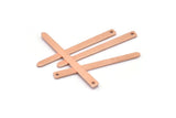 Copper Necklace Bar, 24 Raw Copper Rectangle Charms With 1 Hole, Pendants, Findings (35x3x0.80mm) M02384