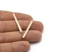 Copper Necklace Bar, 24 Raw Copper Rectangle Charms With 1 Hole, Pendants, Findings (35x3x0.80mm) M02384