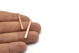 Copper Necklace Bar, 24 Raw Copper Rectangle Charms With 1 Hole, Pendants, Findings (35x3x0.80mm) M02385