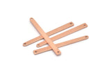 Copper Necklace Bar, 24 Raw Copper Rectangle Charms With 2 Holes, Pendants, Findings (35x3x0.80mm) M02386
