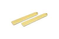 Brass Necklace Bar, 12 Raw Brass Rectangle Charms With 1 Hole, Pendants, Findings (35x6x0.80mm) M02388