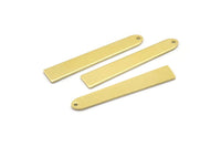 Brass Necklace Bar, 12 Raw Brass Rectangle Charms With 1 Hole, Pendants, Findings (35x6x0.80mm) M02388